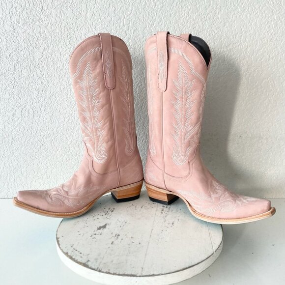Lane LEXINGTON Womens Pink Cowboy Boots 8 Western Cowgirl Mid Calf Pointed Toe - Picture 7 of 11